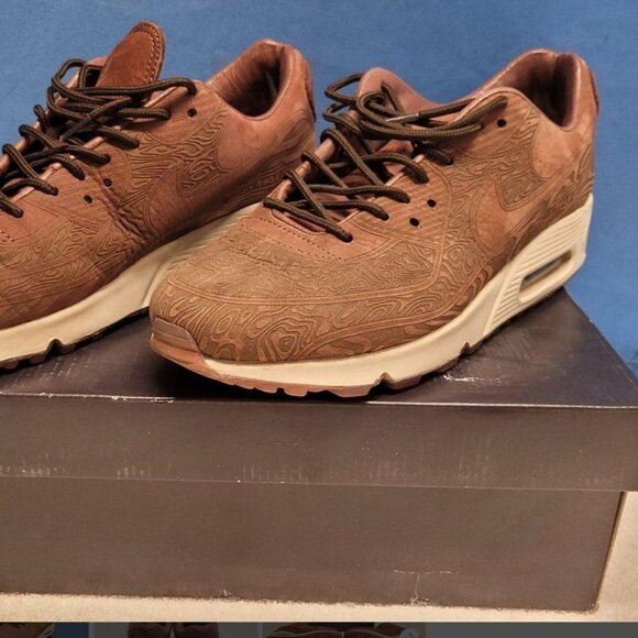 Nike Air Max 90 QS Laser Woodgrain - Dark Pony Mens Shoes Sneakers Sz 10.5